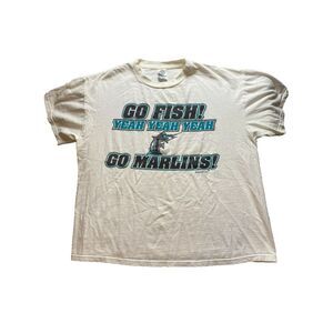 VTG Florida‎ Marlins Shirt Adult Extra Large White Dynasty Y2K MLB Baseball Mens